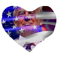 Donald Trump Flag Large 19  Premium Heart Shape Cushions by vintagetrump