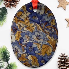  Floral Design Oval Ornament (two Sides) by myclothy