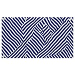 Blue and White Abstract Stripes Banner and Sign 7  x 4  Front