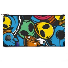 Funky Alien Pattern Abstract Colourful Drawing Pencil Cases by Posterlux