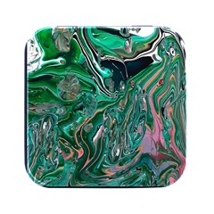 Malachite  Square Metal Box (black) by kaleidomarblingart