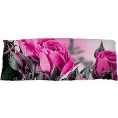 Roses Floral Flowers Nature Pink Romance Romantic Valentines Day Love 25 x67  Body Pillow Case Dakimakura (two Sides) by Cemarart