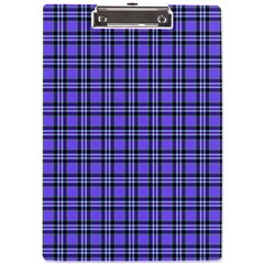 Blue Tartan Plaid 1 A4 Acrylic Clipboard by dressshop