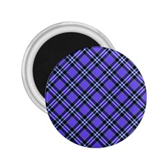 Blue Tartan Plaid 1 Diagonal 2 25  Magnets by dressshop