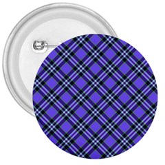 Blue Tartan Plaid 1 Diagonal 3  Buttons by dressshop