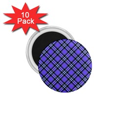 Blue Tartan Plaid 1 Diagonal 1 75  Magnets (10 Pack)  by dressshop