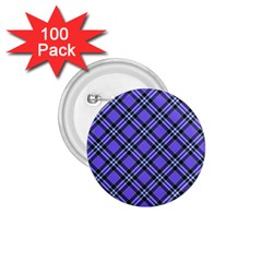 Blue Tartan Plaid 1 Diagonal 1 75  Buttons (100 Pack)  by dressshop