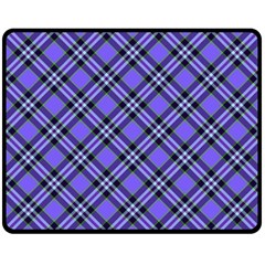 Blue Tartan Plaid 1 Diagonal Two Sides Fleece Blanket (medium) by dressshop