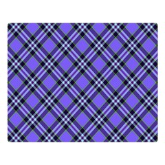 Blue Tartan Plaid 1 Diagonal Two Sides Premium Plush Fleece Blanket (large) by dressshop