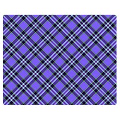 Blue Tartan Plaid 1 Diagonal Premium Plush Fleece Blanket (medium) by dressshop