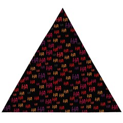 Pattern Ha Ha Ha  Abstract Black Dark Doodle Hahaha Pattern Physco Wooden Puzzle Triangle by Salmanaz77