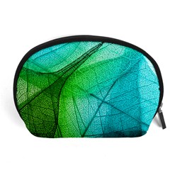 Texture Green Leaf Abstraction 3d Accessory Pouch (large) by Salmanaz77