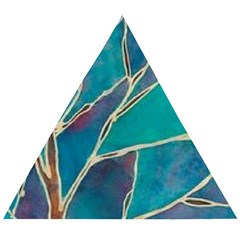 Aqua Batik, Abstract, Colorful Wooden Puzzle Triangle by kyorashop23