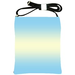 Baby Blue To Cream Yellow Bilinear Gradient Shoulder Sling Bag by GradientsOmbre