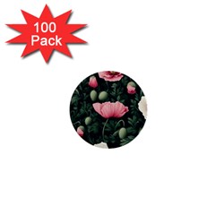 Poppy Flower Plant Petals Bloom 1  Mini Buttons (100 Pack)  by Grandong