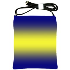 Navy Blue To Electric Yellow Bilinear Gradient Shoulder Sling Bag by GradientsOmbre