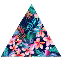 Hawaiian Flowers Hawaii Wooden Puzzle Triangle by Cemarart