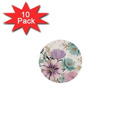 Flowers Pattern Floral 1  Mini Buttons (10 Pack)  by Sabxi