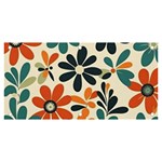 Retro Scandinavian Nordic Flowers Pattern 2 Banner and Sign 6  x 3  Front