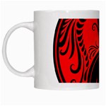 Red Yin Yang Dragons White Mug Left