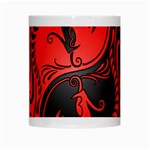 Red Yin Yang Dragons White Mug Center