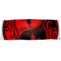 Red Yin Yang Dragons One Side Body Pillow Cases by JeffBartels