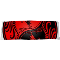 Red Yin Yang Dragons 21 x63  Body Pillow Case Dakimakura (two Sides) by JeffBartels