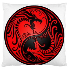 Red Yin Yang Dragons Standard Premium Plush Fleece Cushion Case (one Side) by JeffBartels