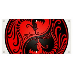 Red Yin Yang Dragons Banner And Sign 4  X 2  by JeffBartels