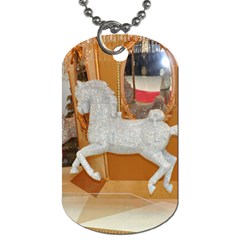 White Horse Dog Tag (one Side) by berry3333