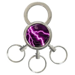 Purple Lightning 3-ring Key Chain